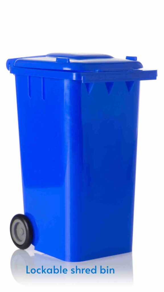 Lockable shred bin